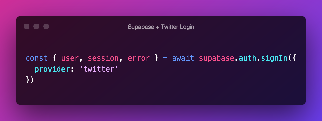 Twitter OAuth is now available in Supabase